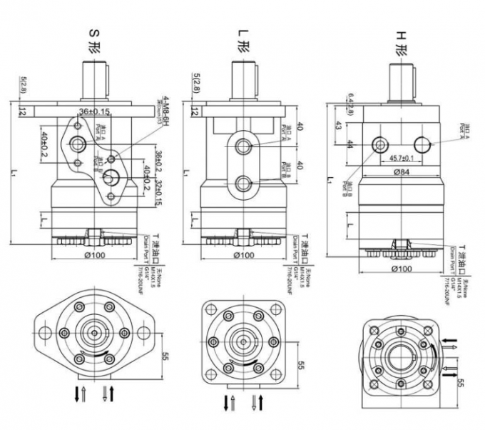 Motor hidráulico do SR./OMR, baixo RPM motor hidráulico do torque alto para a máquina de semear