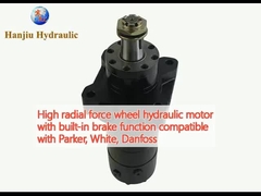 Motor hidráulico de rodas de alta força radial com função de travagem integrada compatível com Parker, White, Danfoss