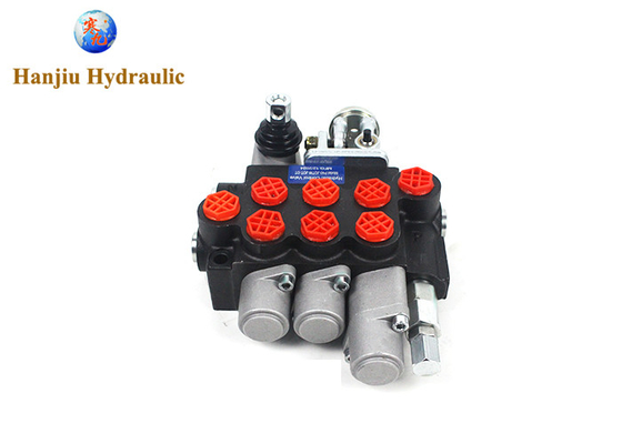 Válvula de controlo direccional monobloco 40 L/Min 11GPM 3 bobinas 4 posições Duplo accionamento + joystick